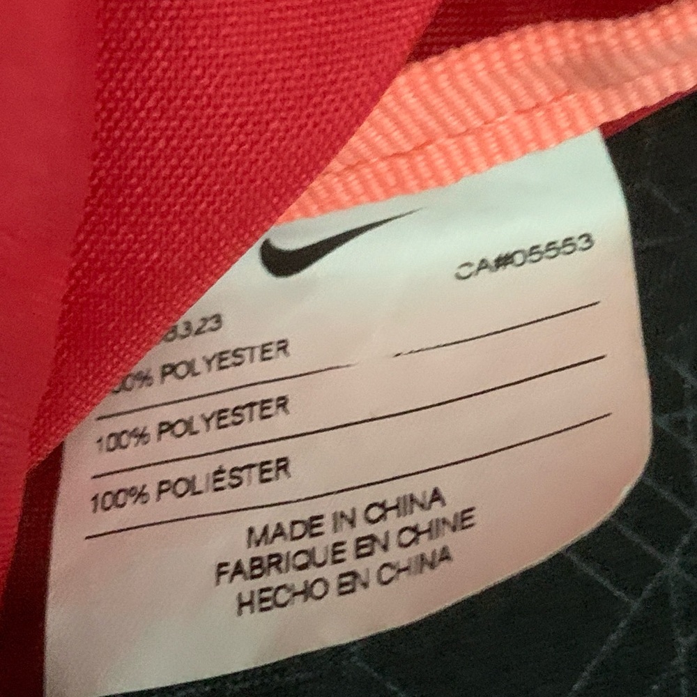 Nike Varsity Gymsack Drawstring Backpack Black Coral NWOT - Picture 7 of 8